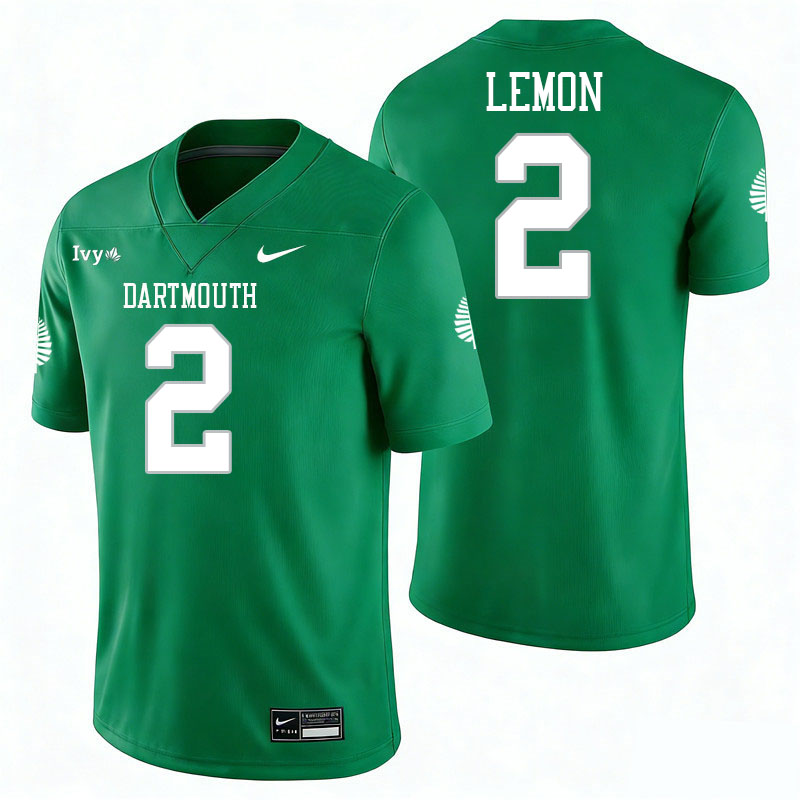 Dartmouth Big Green #2 Nick Lemon College Football Jerseys,Uniforms Stitched-Green